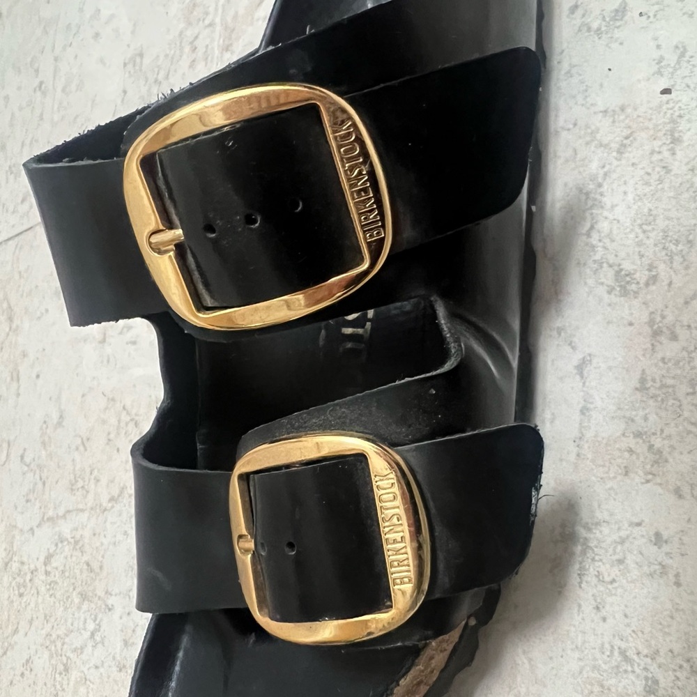 Size 39 - Birkenstock Arizona Big Buckle - Black Patent Leather Sandals - Picture 6 of 10